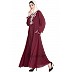 Designer Embellished Nida abaya- Maroon 